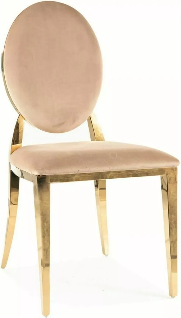 SI Kráľovská zamatová stolička béžová