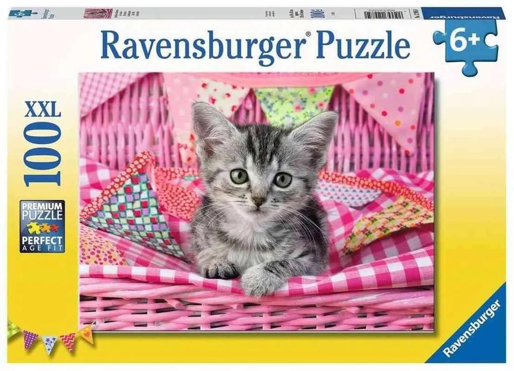 RAVENSBURGER -  RAVENSBURGER Puzzle Roztomilé mačiatko XXL papír, 100 dílků