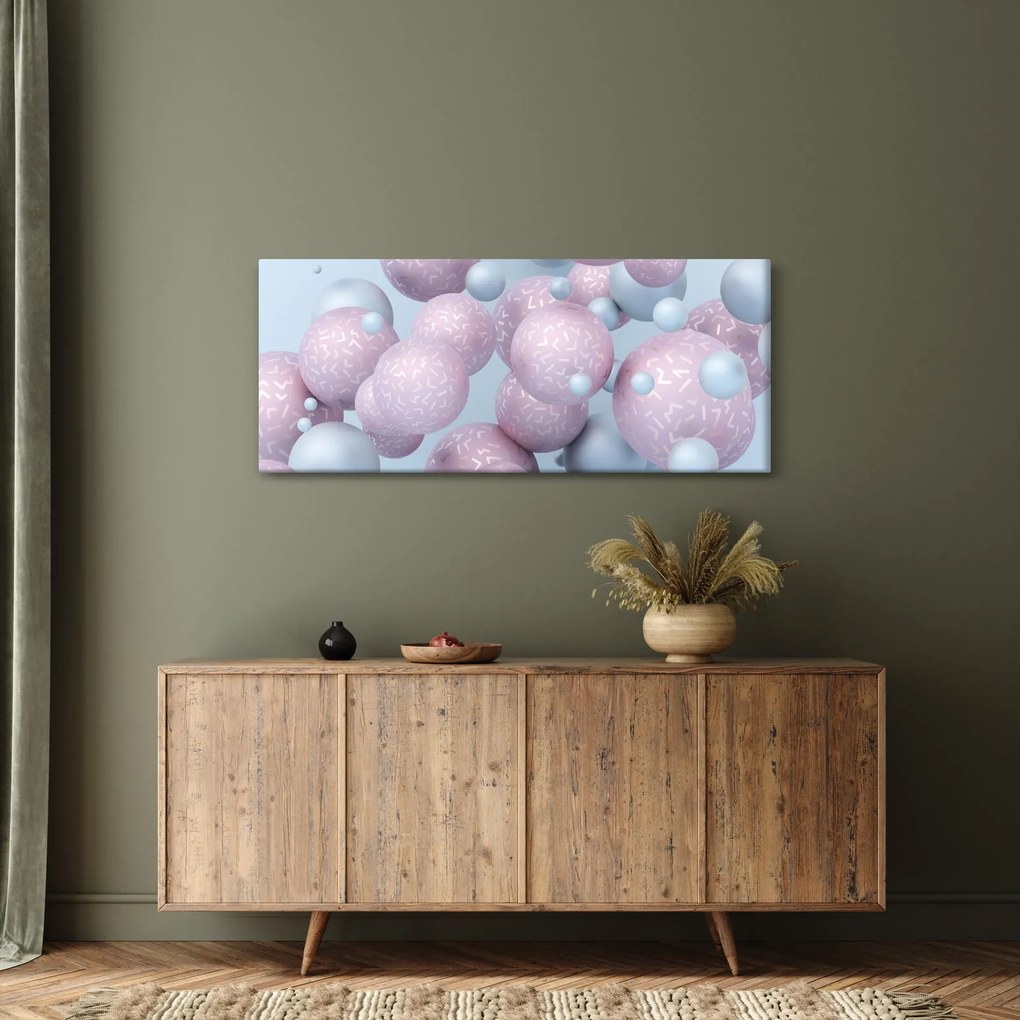 Abstraktný obraz - Pastelové guľa (120x50 cm)