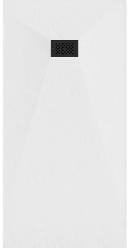 Mexen Hugo, obdĺžniková sprchová vanička SMC 180 x 80 cm, biela, čierna krytka, 42108018-B
