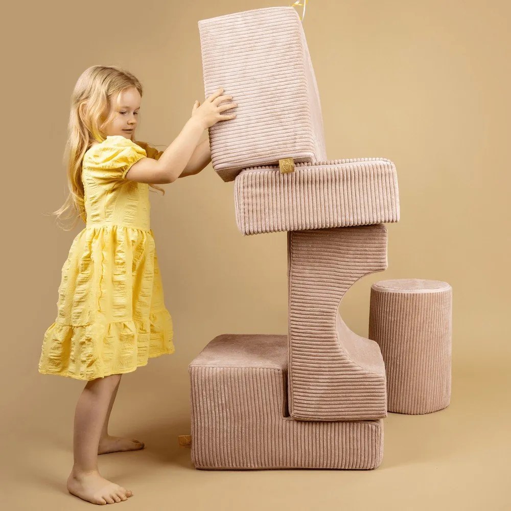 Kaki menčestrové penové ihrisko 45x170x30 cm Montessori – Meowbaby