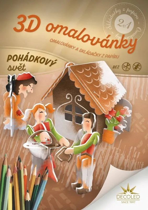 DECOLED A4 colouring book jigsaw fairy tale set 2in1