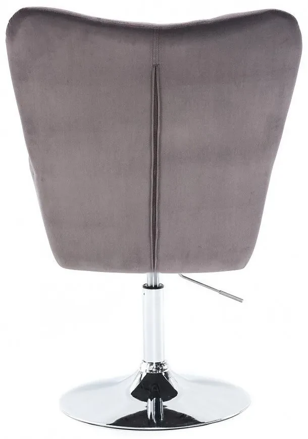 LuxuryForm DESIGN Kreslo AURORA VELUR na striebornom tanieri - tmavo šedé