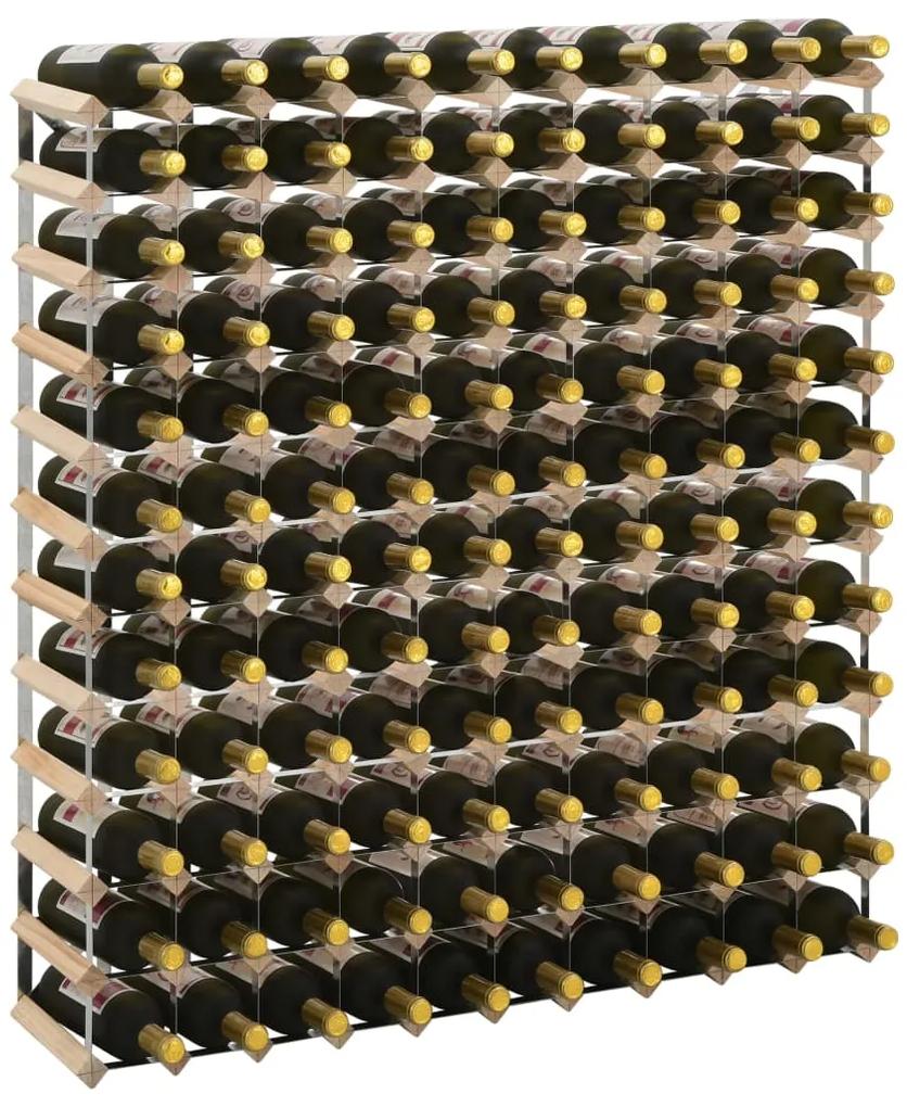 vidaXL Stojan na víno na 120 fliaš masívne borovicové drevo