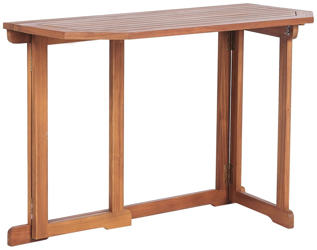 Skladací balkónový stôl z akácie 110 x 47 cm svetlé drevo TREIA Beliani