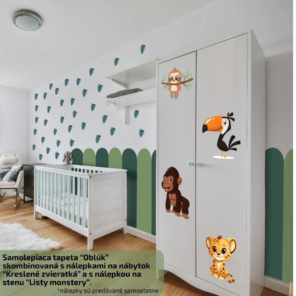 60x70cm Kreslené zvieratká - textilná nálepka na stenu