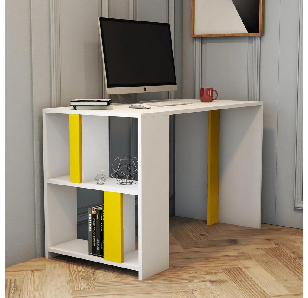PC stolík Limba (biela + žltá). Vlastná spoľahlivá doprava až k Vám domov. 1088797