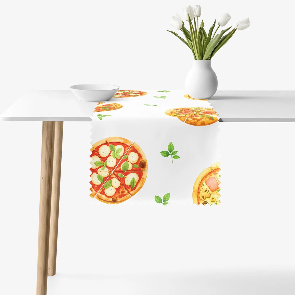 Goldea behúň na stôl teflónový - chrumkavá pizza 35x180 cm