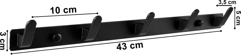 Vešiak FEZ 43 cm čierny