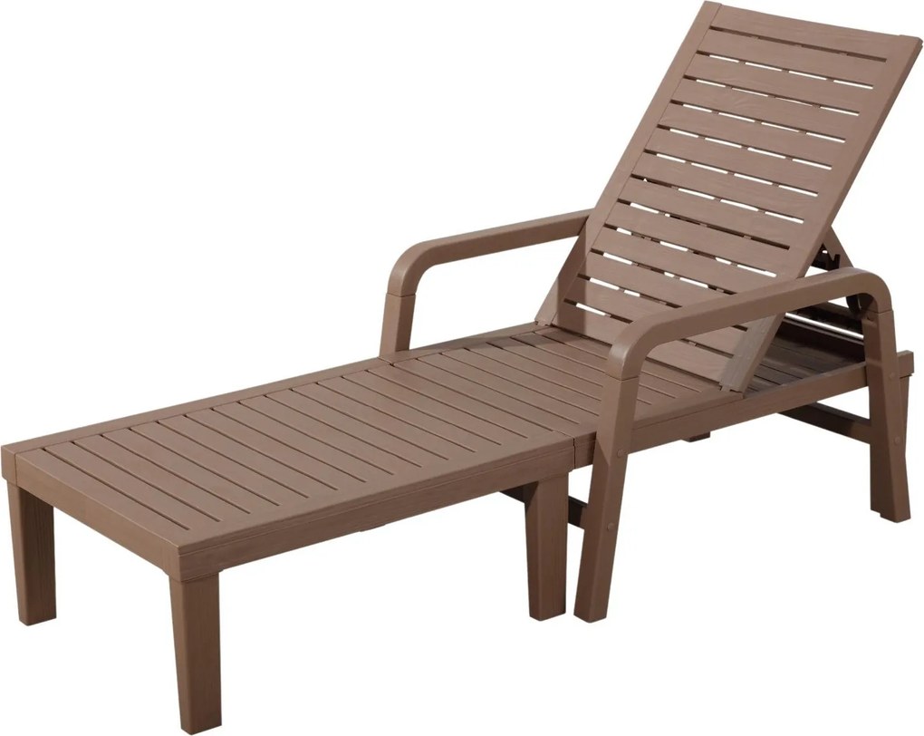 GARDEN LINE Záhradné lehátko 192 × 66 × 33 cm GardenLine Farba: tmavohnedá