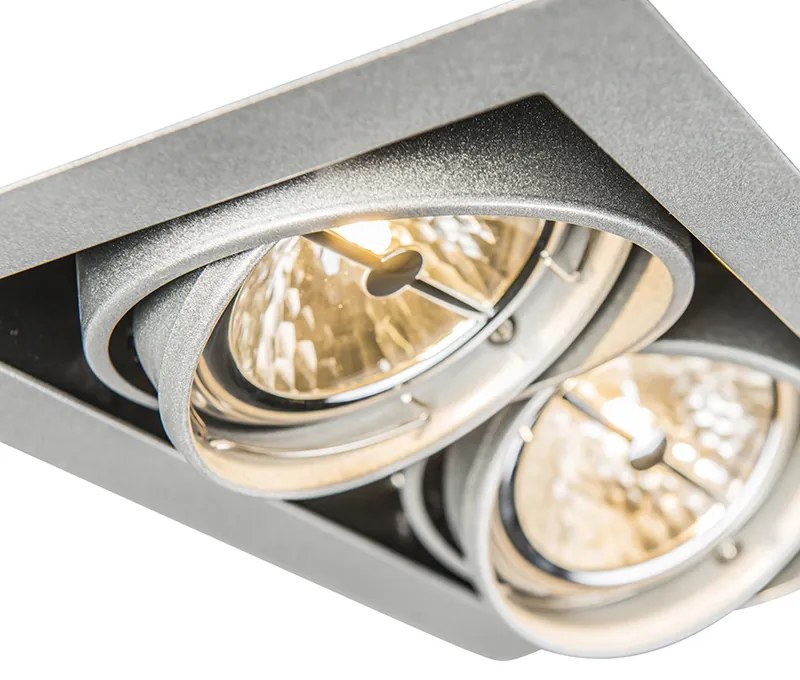 Sada 6 zapustených bodových svetiel oceľ AR111 nastaviteľné 2-svetlá - Oneon