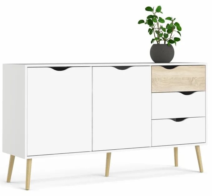Biela komoda OSLO 75381 s 3 zásuvkami