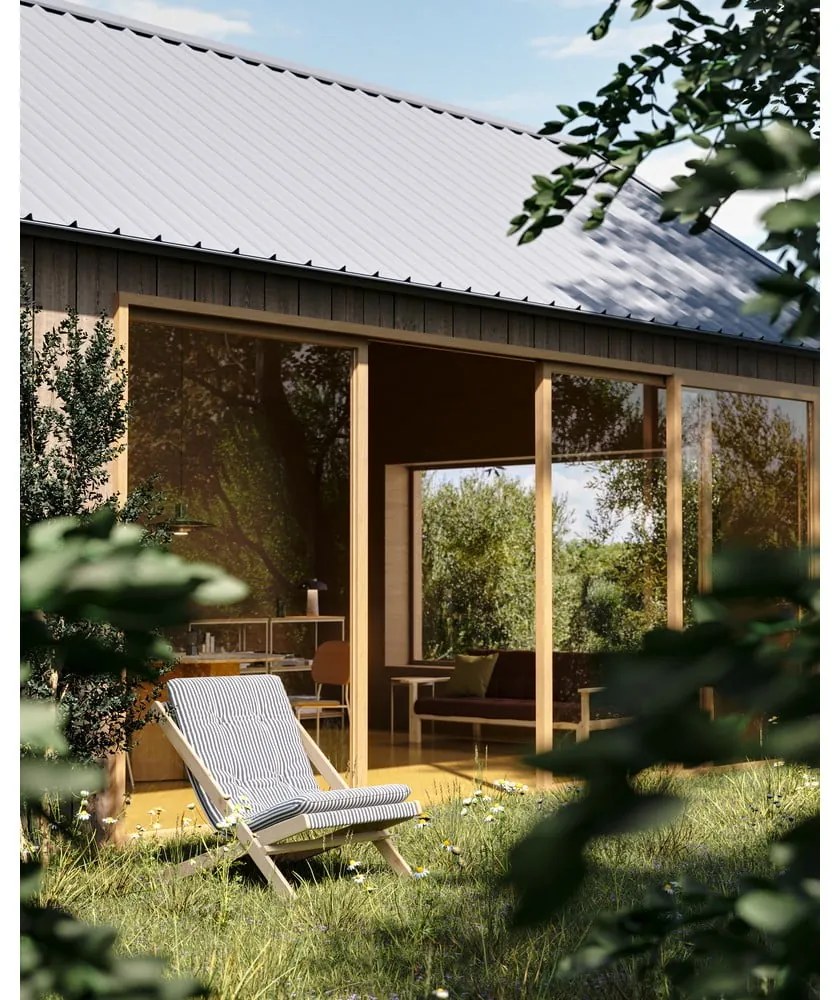 Čierne skladacie kreslo z bukového dreva Karup Design Boogie Black/Linen