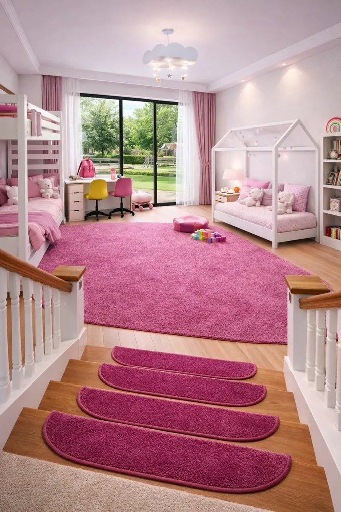 Vopi Nášľapy na schody Eton ružový polkruh - 28x65 polkruh (rozmer vrátane ohybu)