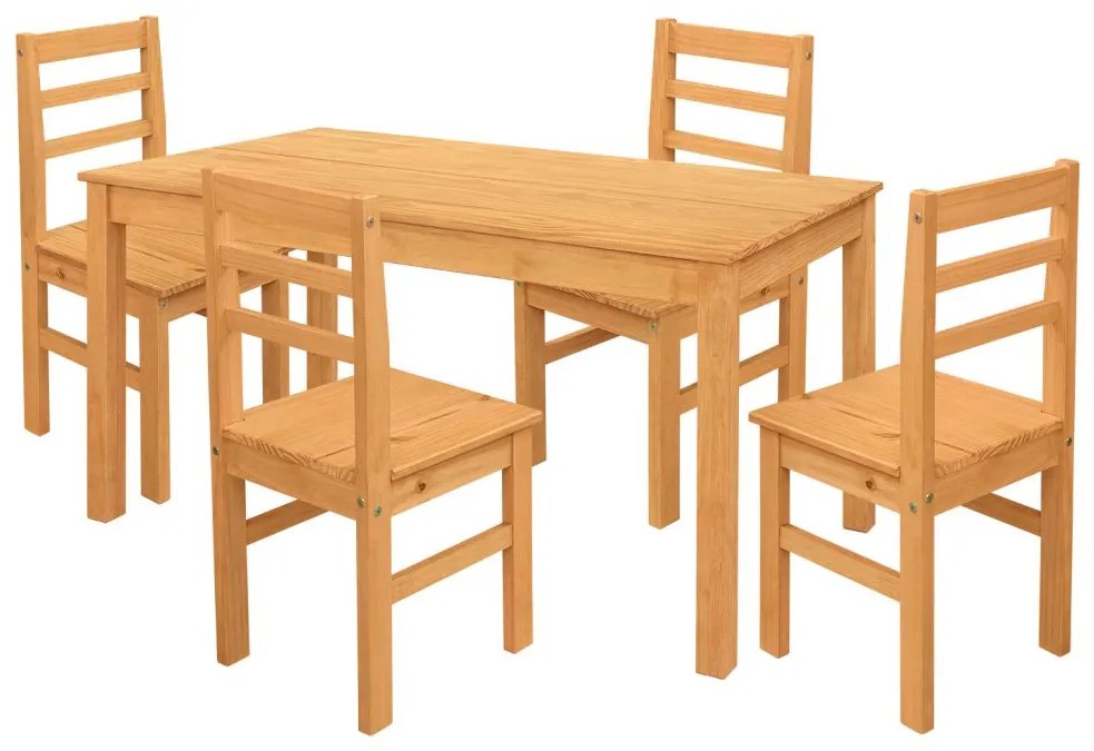 IDEA nábytok Jedálenský stôl 11164V + 4 stoličky 1221V TORINO vosk