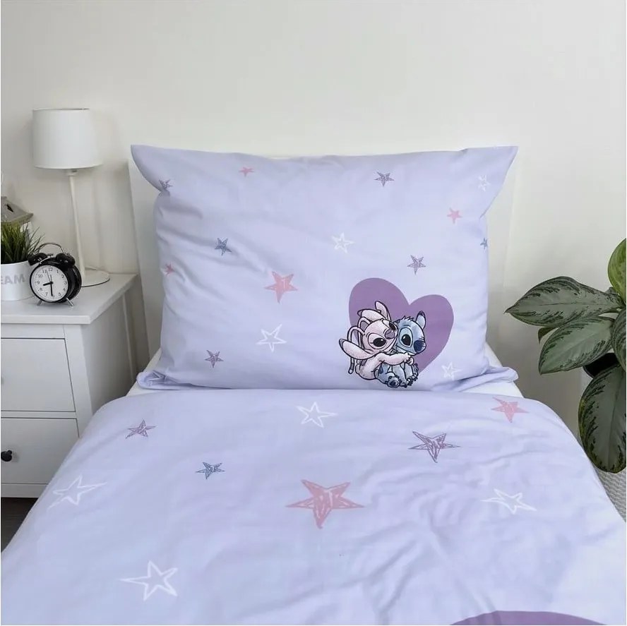 Bavlnené detské obliečky na jednolôžko 140x200 cm Lilo and Stitch "Heart" – Jerry Fabrics