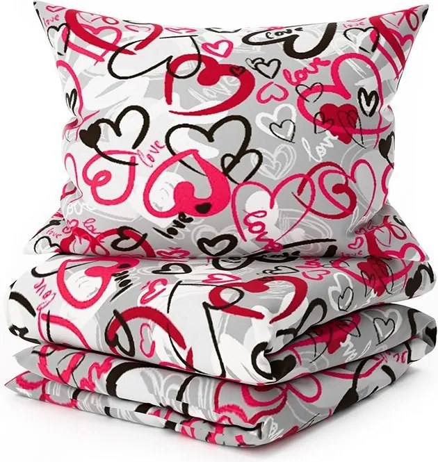 Bavlnené obliečky STREET LOVE sivé Rozmer obliečky: 70 x 90 cm | 140 x 200 cm