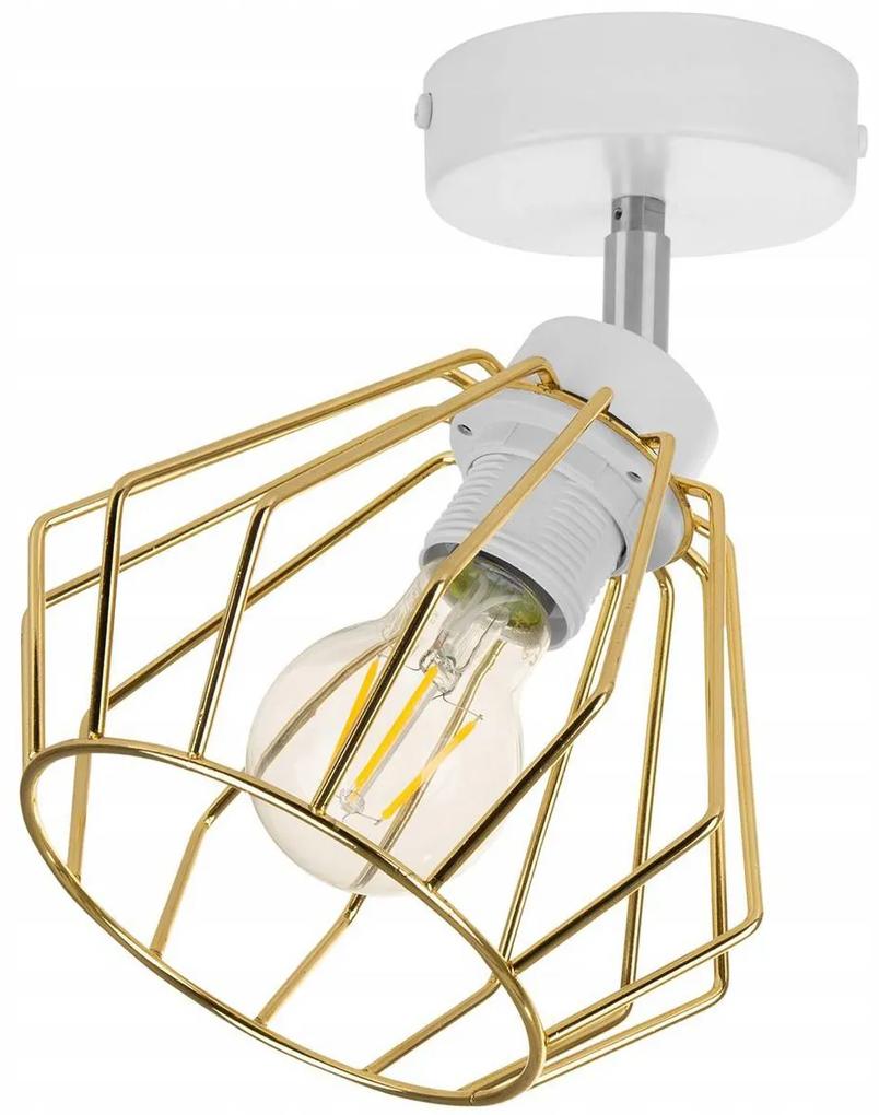 Bodové svietidlo Nuvola 1, 1x zlaté drôtené tienidlo, (výber z 2 farieb konštrukcie - možnosť polohovania)