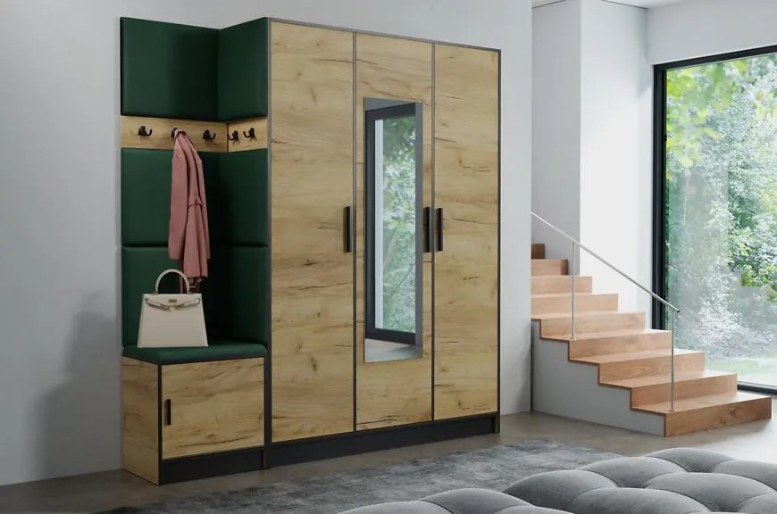 Predsieňový nábytok Roj 14 craft + Kronos 19 zelený