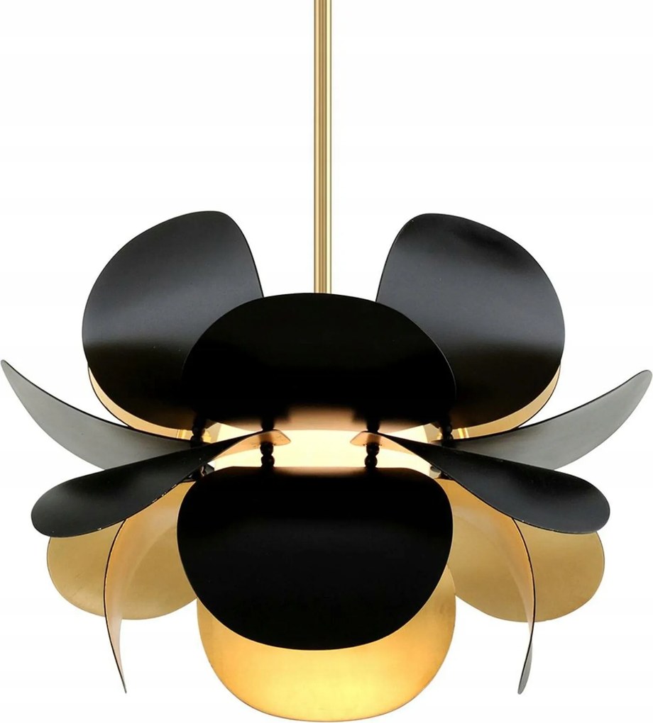 Hudson Valley závesné svietidlo Ginger kov/sklo zlatá/čierna/opál E27 1x100W