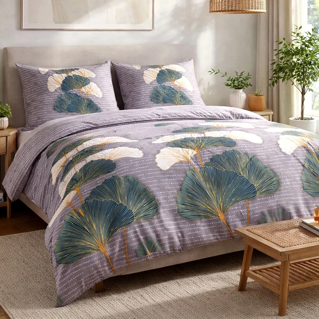 FLANELOVÉ OBLIEČKY FLANELOVE 180X200 CM, 2KS 70X80 CM LISTY