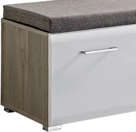 Botník Funny, dub strieborný/biely