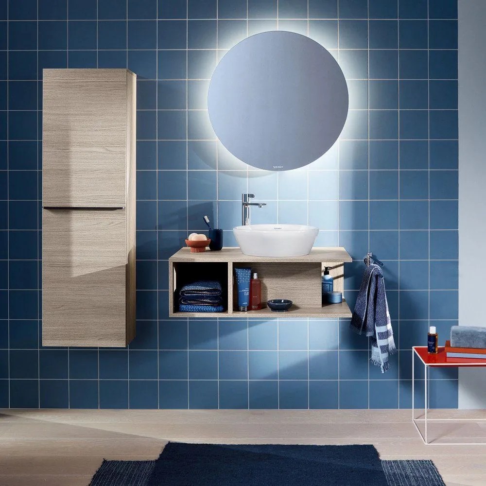 DURAVIT D-Neo závesná polovysoká skrinka, 1 dvierka, pánty vľavo, 400 x 240 x 1320 mm, betón šedá matná, DE1318L0707