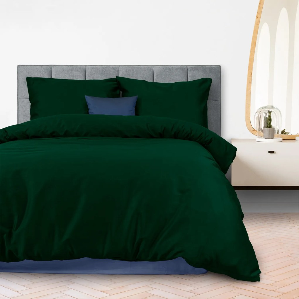 Darymex SATÉNOVÉ OBLIEČKY SATINLOVE CLASSIC 200X220 CM, 2KS 70X80 CM TMAVOZELENÉ