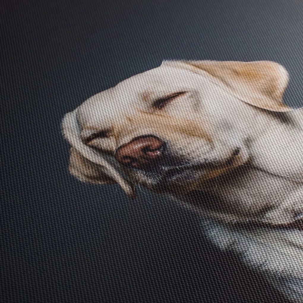 Obraz labradora (s hodinami) (90x30 cm)
