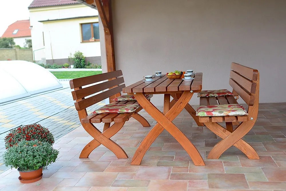 Masívny stôl z borovice drevo lakované 40 mm (rôzne dĺžky) 160 cm