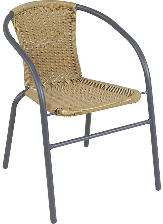 Technoratanová stolička Bistro tmavobéžová