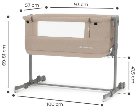 KINDERKRAFT - Detská postieľka NESTE GROW béžová