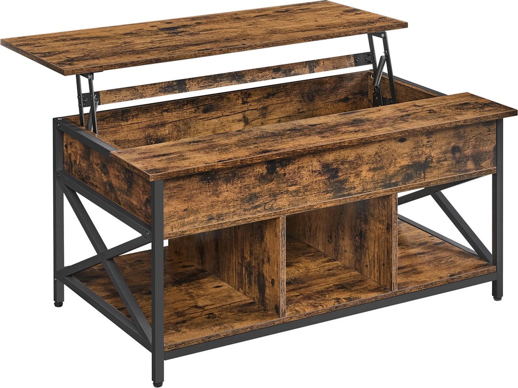 XXXLutz KONFERENČNÝ STOLÍK, tmavohnedá, čierna, kov, kompozitné drevo, 100/48-62/60 cm MID.YOU - Stolíky do obývačky - 002543028702