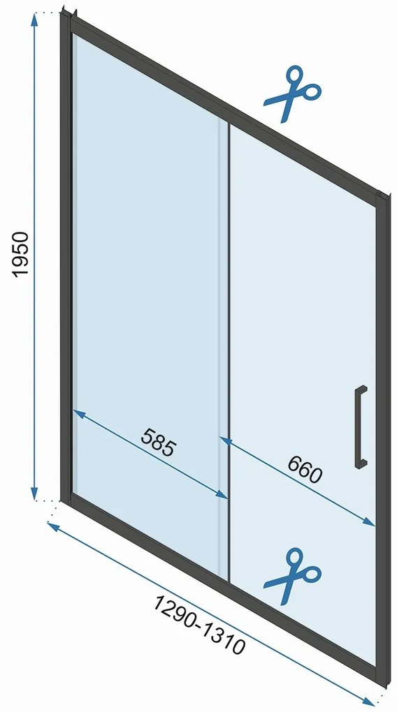 Rea Rapid Slide, 3-stenová sprchová kabína 110 (dvere) x 100(stena) x 100(stena) x 195 cm, 6mm číre sklo, chrómový profil, KPL-09105
