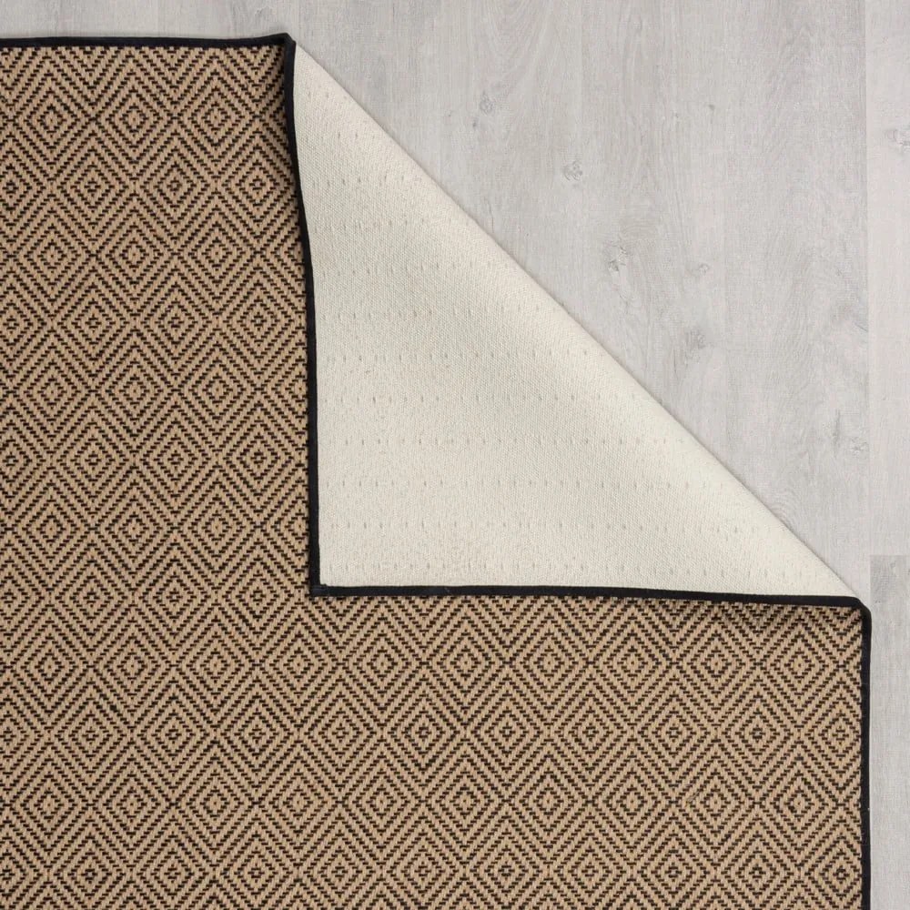 Jutový behúň na schody v čierno-prírodnej farbe 60x600 cm Diamond – Flair Rugs