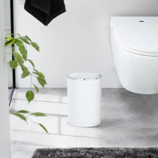 WENKO 22554100 - Kôš INCA 18,5x25,5 cm biela/lesk. chróm