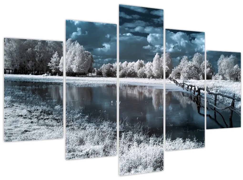 Obraz - Zamrznutá krajina (150x105 cm)