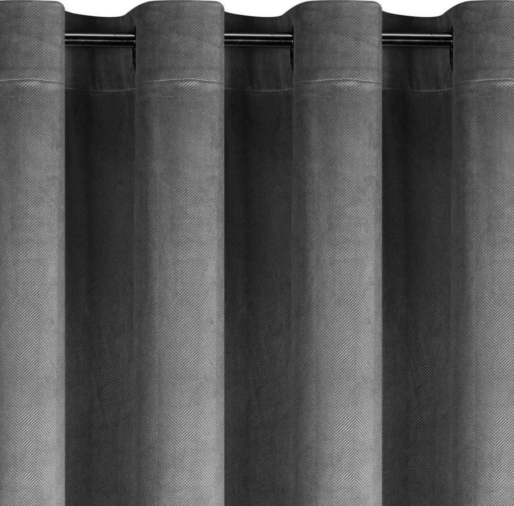 ZÁVES NA KRÚŽKOCH VICTORIA 140X250 CM GRAFITOVÁ