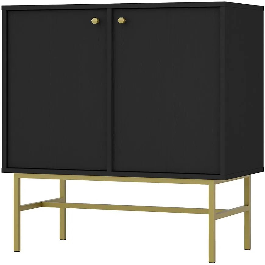 Komoda Tokyo 3 2F čierny grafit 812