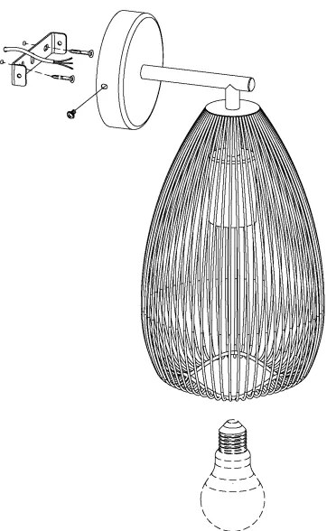 Eglo 49143 - Nástenné svietidlo CLEVEDON 1xE27/60W/230V