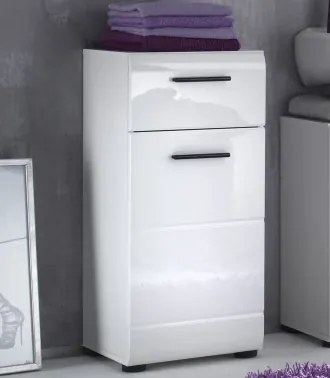 Kúpeľňová stojacie skrinka Skin, lesklá biela%