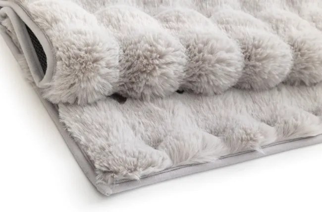 Kúpeľňový koberček Bubbles strieborný