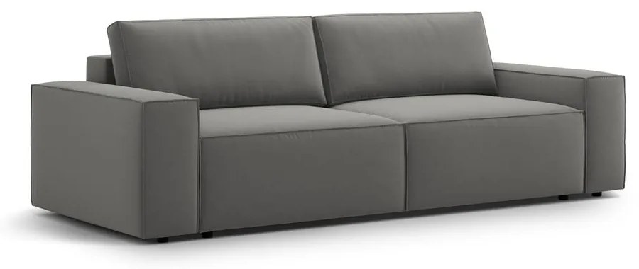 Svetlosivá zamatová rozkladacia/s úložným priestorom pohovka 247 cm Jodie – Micadoni