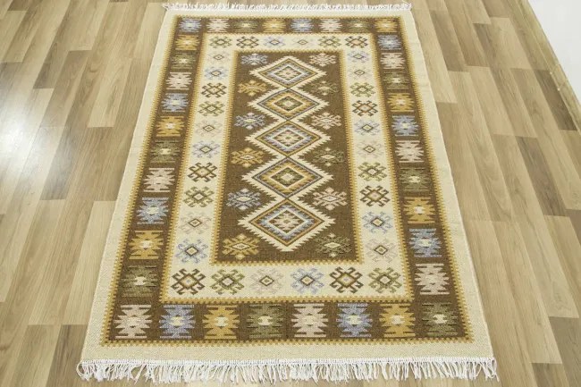 Obojstranný koberec / behúň Kilim medový 3