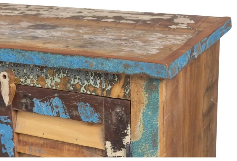 furniture-nabytek.cz - Masívna komoda Wakefield z recyklovaného dreva, lakovaná, viacfarebná – 77×42×108 cm