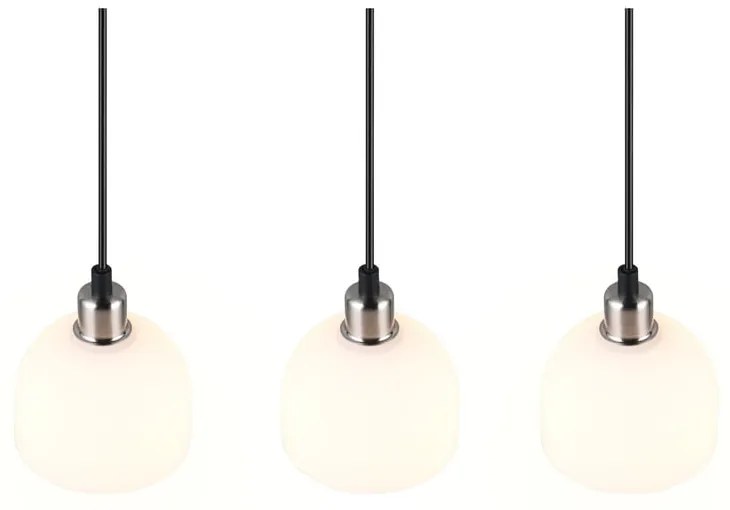 Závesné svietidlo so skleneným tienidlom v bielo-striebornej farbe Molly – Reality