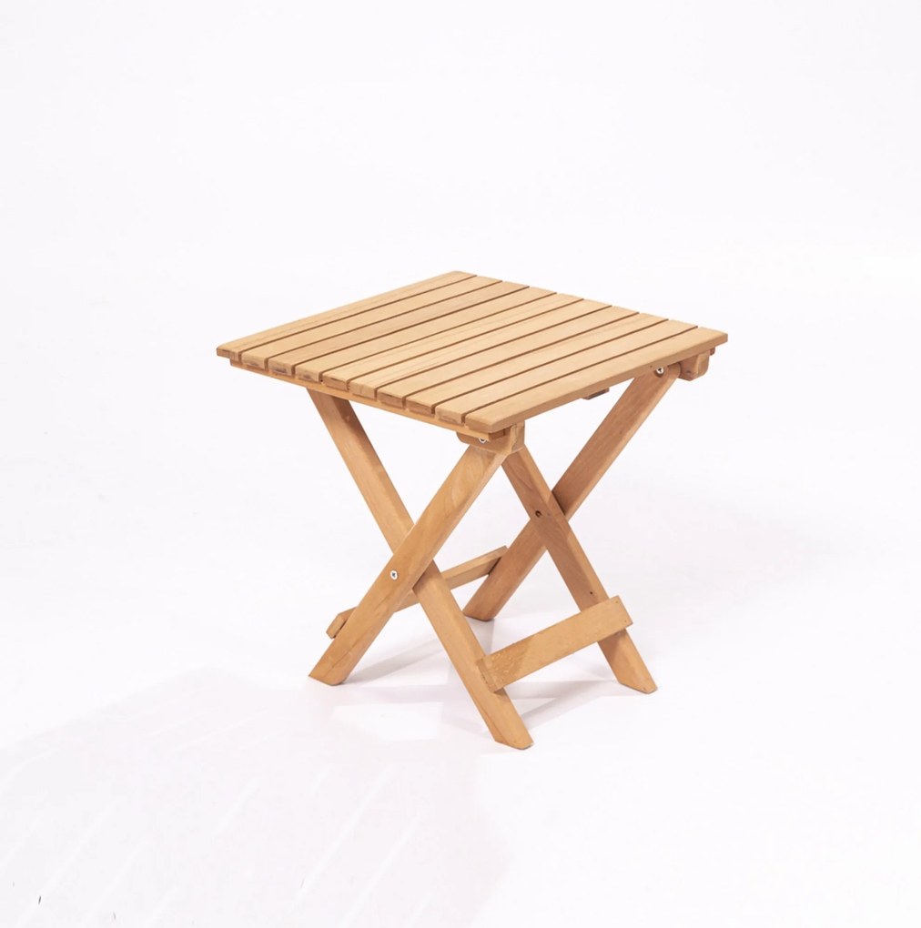 Sada zahradního nábytku Myne se stolem a dvěma židlemi z masivu hnědá/krémová