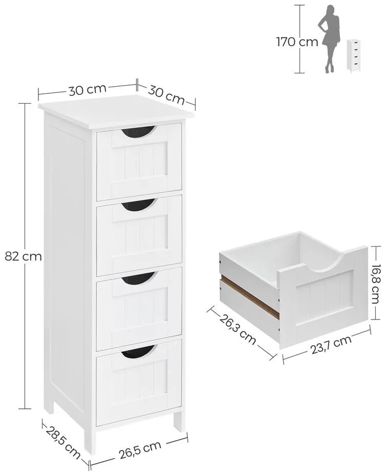 VASAGLE Príručná skrinka LHC40W
