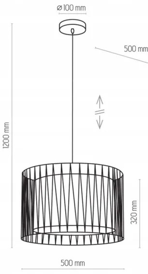 Luster na lanku HARMONY BLACK 3xE27/60W/230V