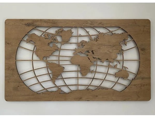 Li-Go 4868/DUB2 - LED Nástenná dekorácia LED/24W/230V 110x60 cm dub/mapa sveta